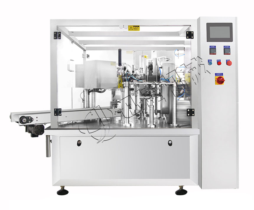 全自動(dòng)給袋式醬體液體包裝機(jī) 全自動(dòng)給袋式醬體液體包裝機(jī)